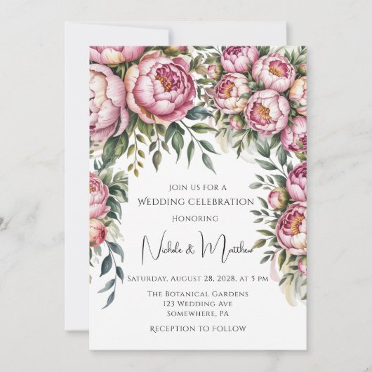 Hochzeitsfeier mit Picknick Einladung (Vorderseite)