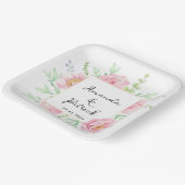 Hochzeitsfeier mit Pink-Pink-Blume Pappteller (Gewinkelt)