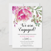 Hochzeitsfeier mit rosa Aquarellfarben Einladung (Vorderseite)