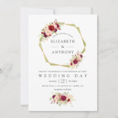 Hochzeitsfeier mit rosa-rosa geometrischen Bläsche Einladung (Vorderseite)