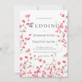 Hochzeitsfeier mit Rosa Süßersen Einladung (Vorderseite)