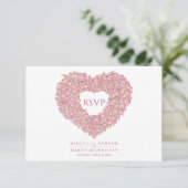 Hochzeitsfeier mit rosa Tulpe RSVP Karte (Stehend Vorderseite)