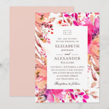 Hochzeitsfeier mit Rosa und Pfirsichblumen