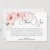 Hochzeitsfeier mit rosa Wasserfarbe Dankeskarte (Vorderseite)