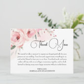 Hochzeitsfeier mit rosa Wasserfarbe Dankeskarte (Stehend Vorderseite)