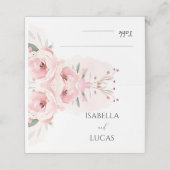 Hochzeitsfeier mit rosa Wasserfarbe Platzkarte (Außenseite Aufgefaltet)