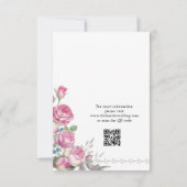 Hochzeitsfeier mit rosa Wasserfarbe RSVP Karte (Rückseite)