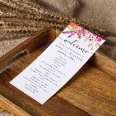 Hochzeitsfeier mit rosafarbenem Orangenfall Programm