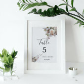 Hochzeitsfeier mit rosafarbenem Pfirsich Tischnummer