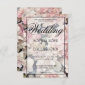 Hochzeitsfeier mit rosafarbenen Aquarellfarben Einladung (Vorne/Hinten)
