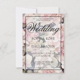 Hochzeitsfeier mit rosafarbenen Aquarellfarben Einladung
