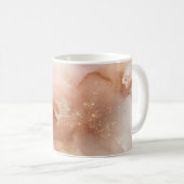 Hochzeitsfeier mit Rose Gold Dust Watercolor Kaffeetasse (VorderseiteRechts)