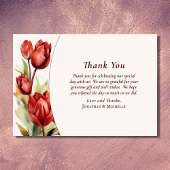 Hochzeitsfeier mit Rotem Tulips Dankeskarte