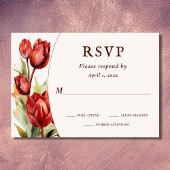 Hochzeitsfeier mit Rotem Tulips RSVP Karte