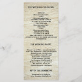 Hochzeitsfeier mit rustikalem Baumholz Programm (Rückseite)