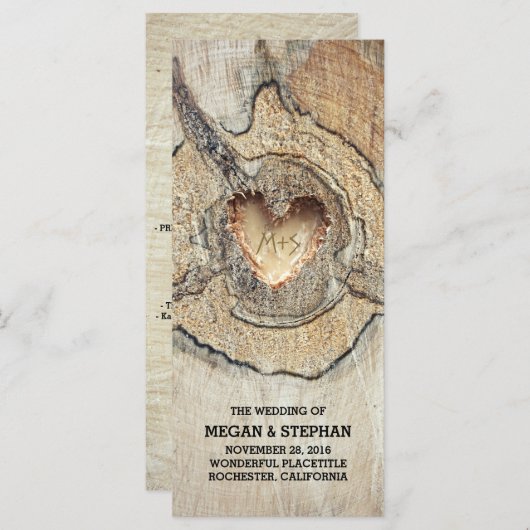 Hochzeitsfeier mit rustikalem Baumholz Programm (Vorne/Hinten)