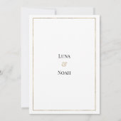 Hochzeitsfeier mit Schwarz-weißem Elfenbeingold Einladung (Rückseite)