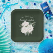 Hochzeitsfeier mit schwarzem Olive Green und Weiße Pappteller (Party)