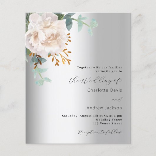 Hochzeitsfeier mit Silberblumen (Vorderseite)