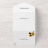 Hochzeitsfeier mit Sonnenblumen All In One Einladung (Außenbereich)