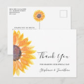 Hochzeitsfeier mit Sonnenblumen Postkarte (Vorne/Hinten)