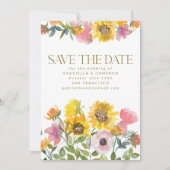 Hochzeitsfeier mit Sonnenblumen Save The Date (Vorderseite)
