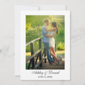 Hochzeitsfeier mit Sonnenblumen und Foto Einladung (Rückseite)