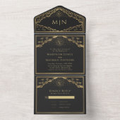 Hochzeitsfeier mit Sun and Moon Elegante Tarot Car All In One Einladung (Innen Boden)