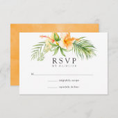 Hochzeitsfeier mit tropischem Flora RSVP Karte (Vorne/Hinten)