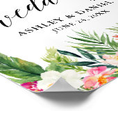 Hochzeitsfeier mit tropischen Blumen Poster (Ecke)