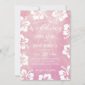Hochzeitsfeier mit tropischen Hibisken Einladung (Vorderseite)