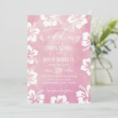 Hochzeitsfeier mit tropischen Hibisken Einladung (Stehend Vorderseite)