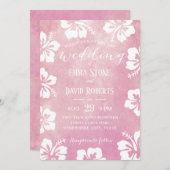 Hochzeitsfeier mit tropischen Hibisken Einladung (Vorne/Hinten)