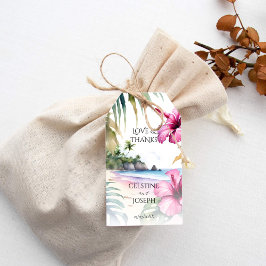 Hochzeitsfeier mit tropischen Palmen Geschenkanhänger