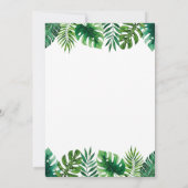 Hochzeitsfeier mit tropischer Blume Einladung (Rückseite)