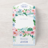 Hochzeitsfeier mit tropischer Vegetation All In One Einladung (Außenbereich)