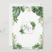 Hochzeitsfeier mit tropischer Vegetation Einladung (Rückseite)