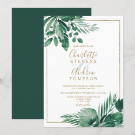 Hochzeitsfeier mit tropischer Vegetation Einladung