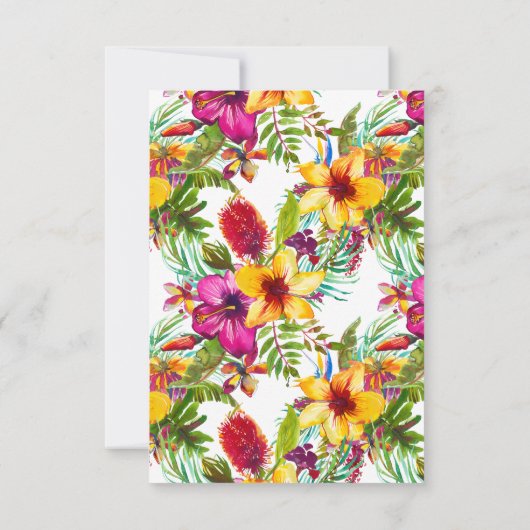 Hochzeitsfeier mit tropischer Vegetation RSVP Karte (Rückseite)