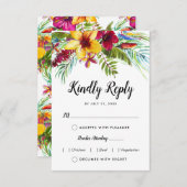 Hochzeitsfeier mit tropischer Vegetation RSVP Karte (Vorne/Hinten)