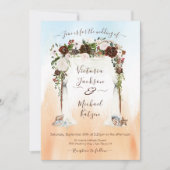 Hochzeitsfeier mit tropischer Wasserfarbe Einladung (Vorderseite)