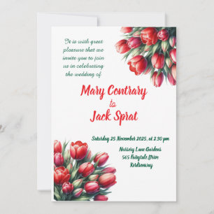 Hochzeitsfeier mit Tulpenbouquet Einladung