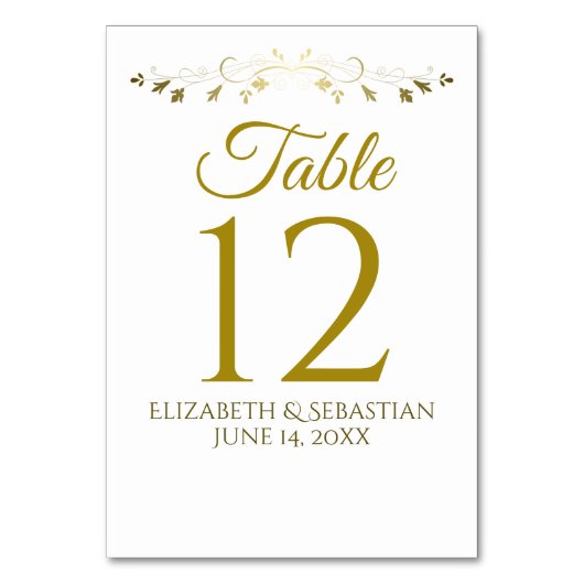 Hochzeitsfeier mit Vintagem Blumen Tischnummer (Vorderseite)