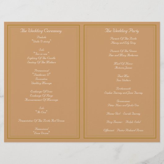 Hochzeitsfeier mit Vintagem Eichenbaum (Rückseite)