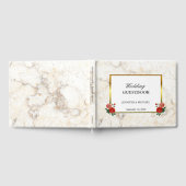 Hochzeitsfeier mit Vintagen rote Rosen aus weißem Gästebuch (Voll)