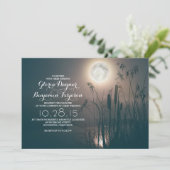 Hochzeitsfeier mit Vollmond Einladung (Stehend Vorderseite)