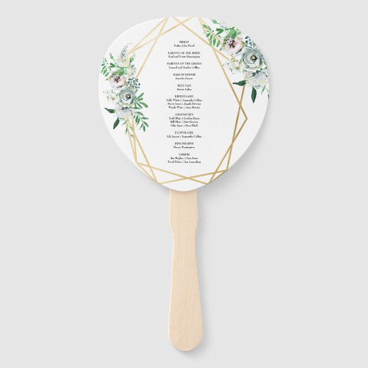 Hochzeitsfeier mit Wasserfarbe Boho Fächer (Rückseite)