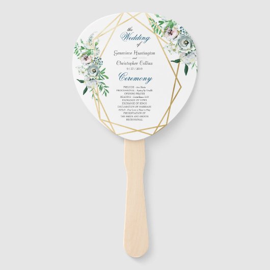 Hochzeitsfeier mit Wasserfarbe Boho Fächer (Vorderseite)