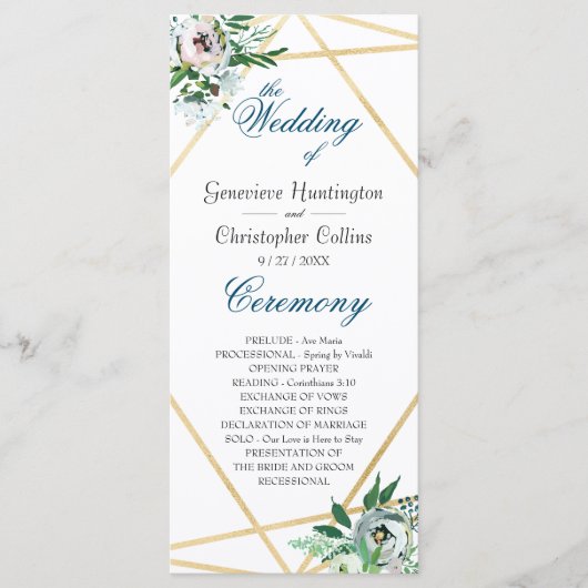 Hochzeitsfeier mit Wasserfarbe Boho Programm (Vorderseite)