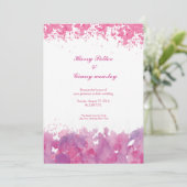 Hochzeitsfeier mit Wasserfarbe Einladung (Stehend Vorderseite)